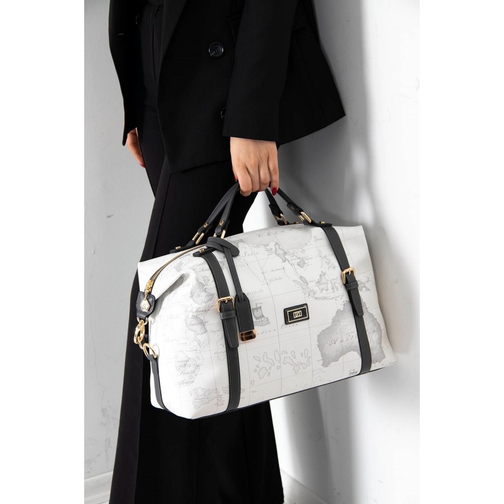 Silver Polo Λευκή Γυναικεία τσάντα ταξιδιού χειρός μονής θήκης