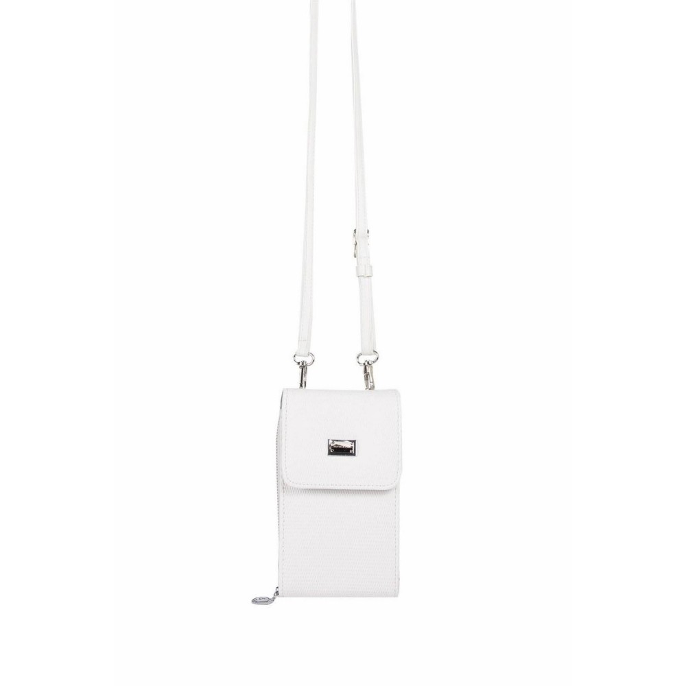 Silver Polo Λευκό Γυναικείο Πορτοφόλι & Θήκη Κάρτας/Τηλεφώνου με λουράκι και τρεις θήκες