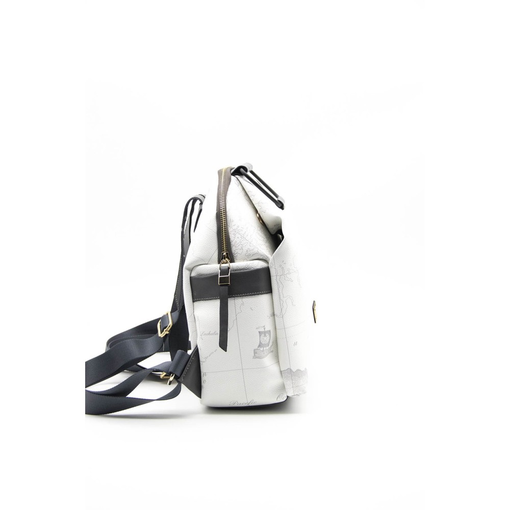 Silver Polo Λευκό Γυναικείο Σακίδιο Πλάτης μονής θήκης με μεταλικό χερούλι