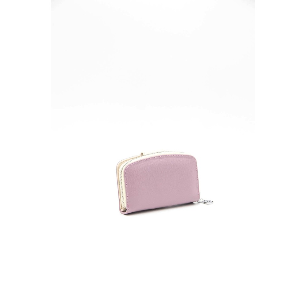 Silver Polo Λιλά Γυναικείο Πορτοφόλι & Θήκη για κάρτες με ασημί μαγνητικό κούμπωμα