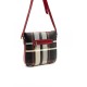 Silver Polo Κόκκινη Μαύρη Γυναικεία Τσάντα χιαστί με μοτίβο καρό