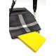 Silver Polo Μαύρη Γυναικεία Τσάντα ταχυδρόμου χιαστί με μοτίβο καρό