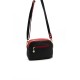 Silver Polo Μαύρη Κόκκινη Γυναικεία τσάντα χιαστί/Messenger με μοτίβο λογότυπο