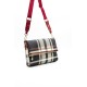Silver Polo Μαύρη-Κόκκινη Γυναικεία Τσάντα ταχυδρόμου χιαστί με μοτίβο καρό