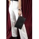 Silver Polo Μαύρη Soft Clutch τσάντα μονής θήκης με μοτίβο σπειροειδή