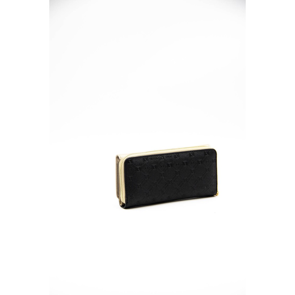 Silver Polo Μαύρο Χρυσό Γυναικείο Πορτοφόλι & Θήκη Κάρτας με δύο θήκες