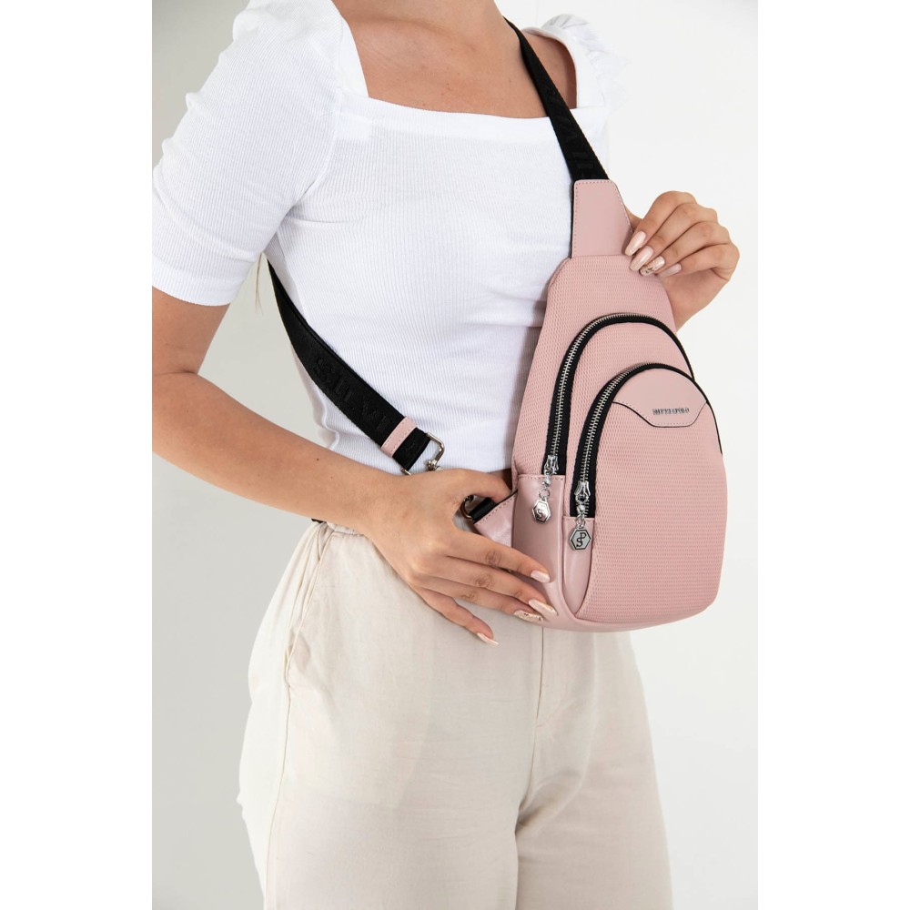 Silver Polo Πούδρας Γυναικεία τσάντα Freebag με δύο θήκες