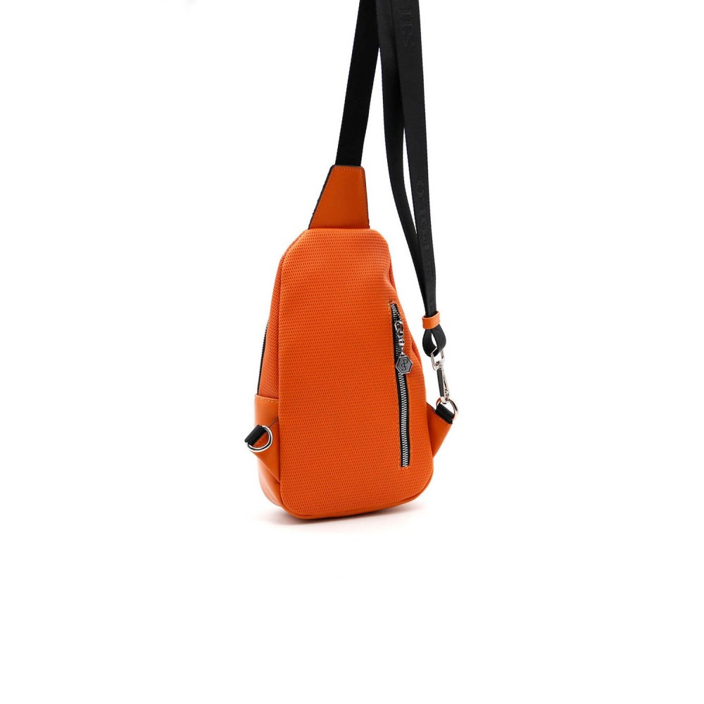 Silver Polo Πορτοκαλί Γυναικεία τσάντα Freebag με δύο θήκες