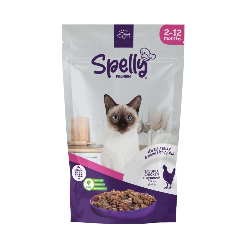 Spelly Premium Jelly Grain Free 85gr για Γατάκια με Κοτόπουλο σε Φακελάκι 24 τμχ