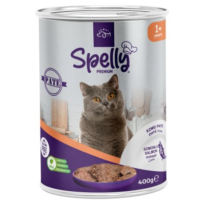 Spelly Premium Πατέ Σολομός για Ενήλικες Γάτες  400gr Spelly Premium Πατέ Σολομός για Ενήλικες Γάτες  400gr