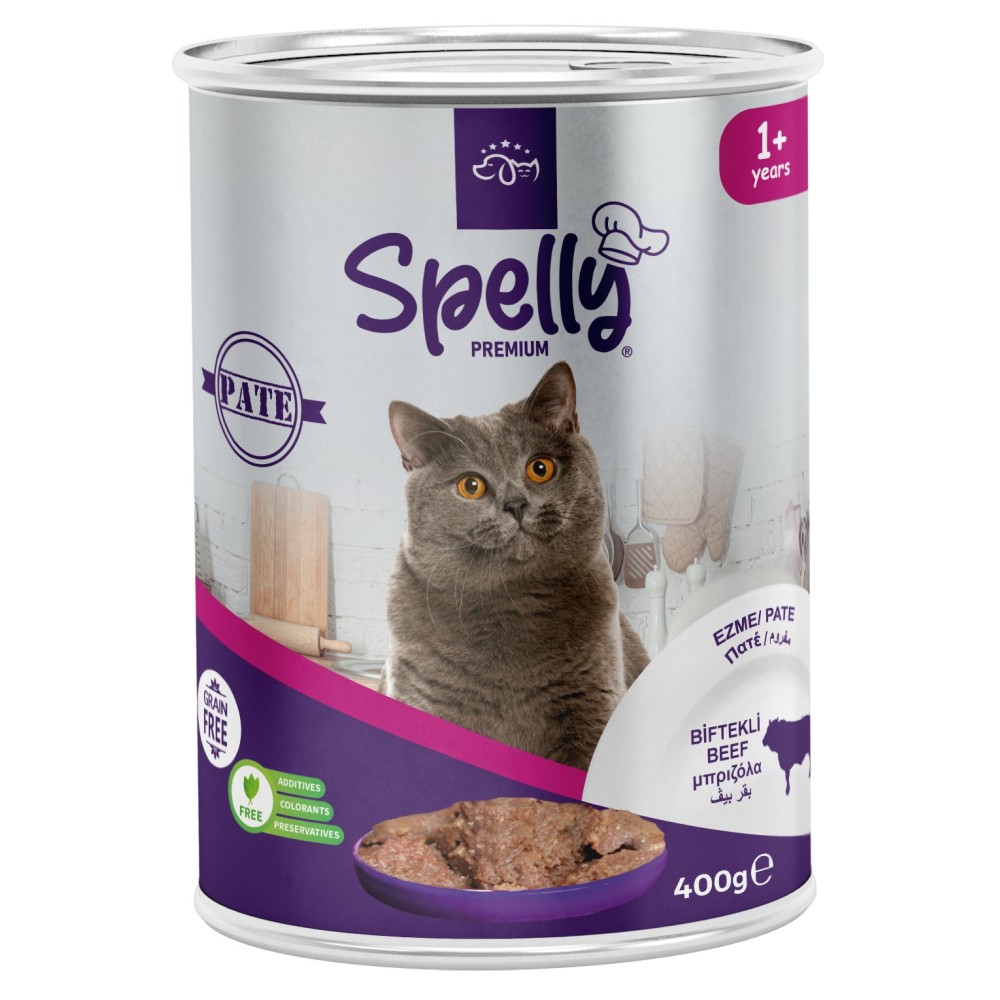 Spelly Premium Πατέ Μοσχάρι για Ενήλικες Γάτες 400gr