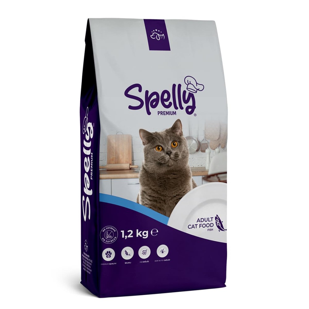 Spelly Premium Ξηρά Τροφή για Ενήλικες Γάτες με Ψάρι 1.2kg