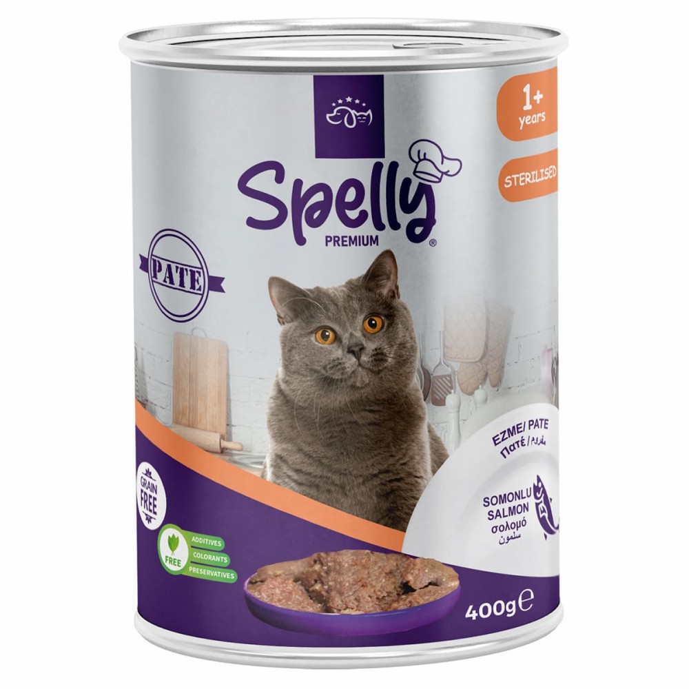 Spelly Premium Πατέ Σολομός για Στειρωμένες Γάτες 400gr