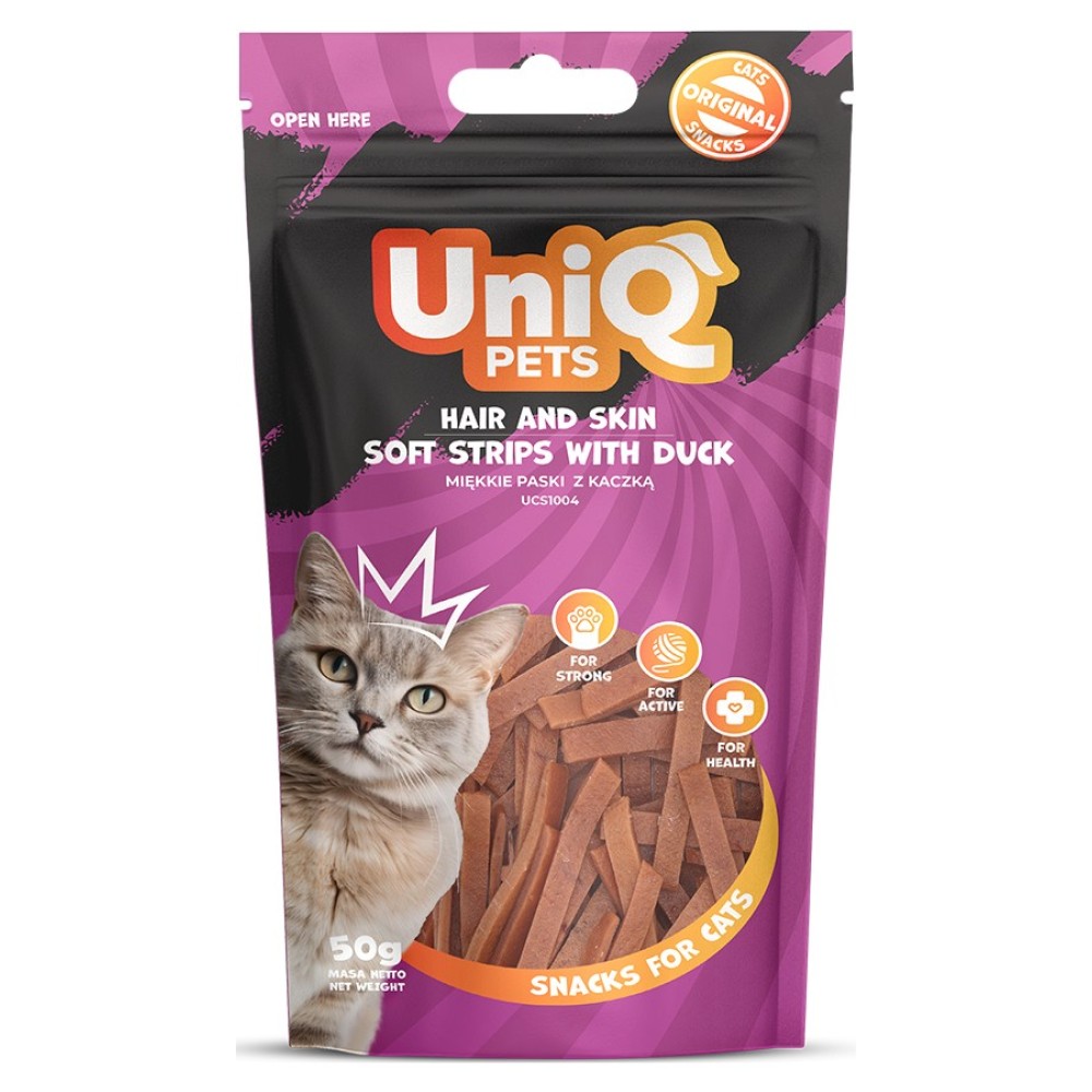 Uniq 50gr Λιχουδιά για Γάτες για Μαλλιά και Δέρμα Μαλακές Λωρίδες με Σολομό και Ταυρίνη Uniq 50gr Λιχουδιά για Γάτες για Μαλλιά και Δέρμα Μαλακές Λωρίδες με Σολομό και Ταυρίνη