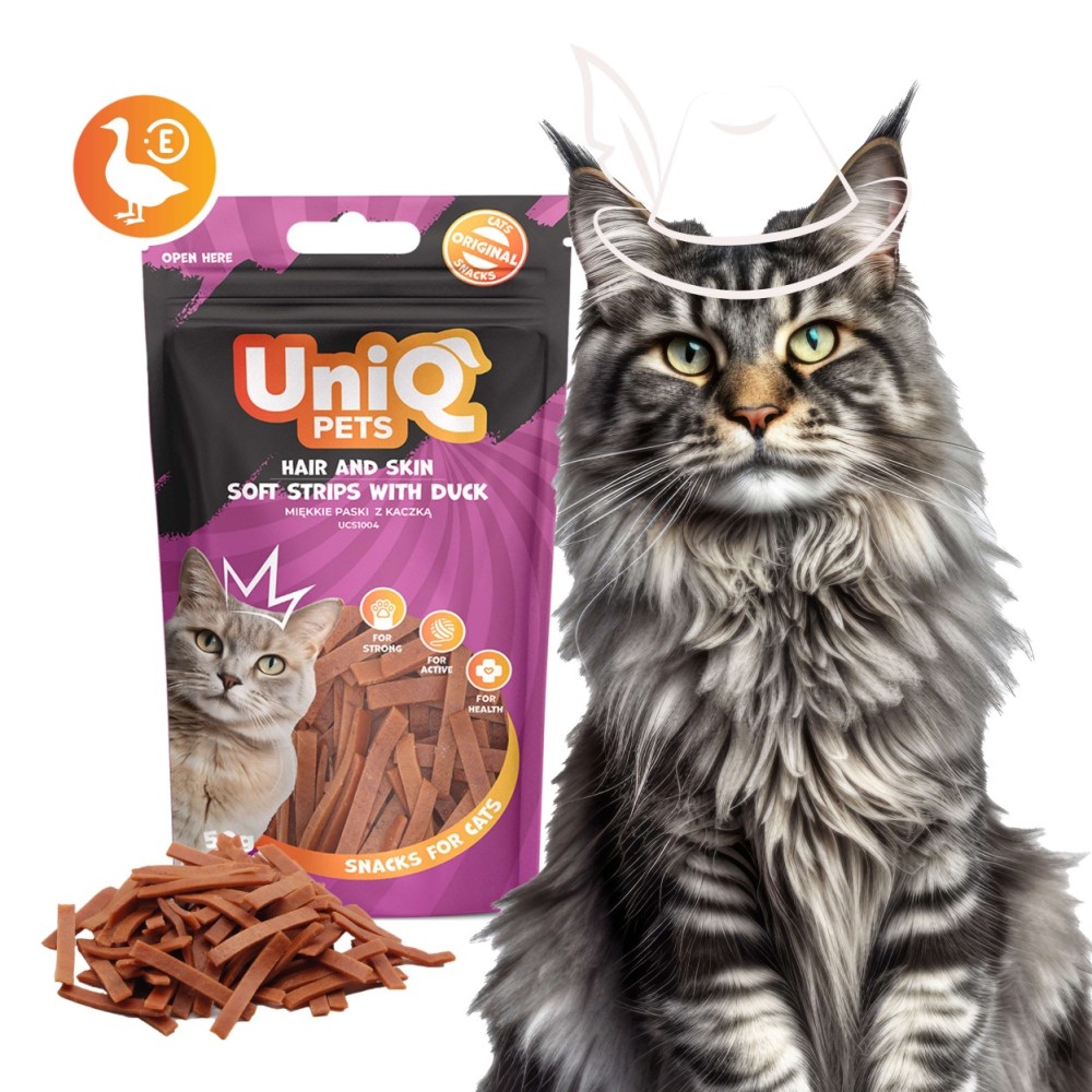 Uniq 50gr Λιχουδιά για Γάτες για Μαλλιά και Δέρμα Μαλακές Λωρίδες με Σολομό και Ταυρίνη Uniq 50gr Λιχουδιά για Γάτες για Μαλλιά και Δέρμα Μαλακές Λωρίδες με Σολομό και Ταυρίνη