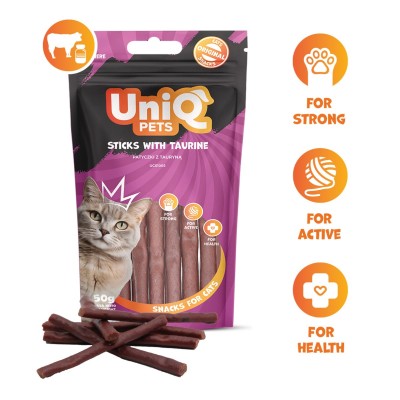 Uniq 50gr Λιχουδιά για Γάτες Στικς με Ταυρίνη Uniq 50gr Λιχουδιά για Γάτες Στικς με Ταυρίνη
