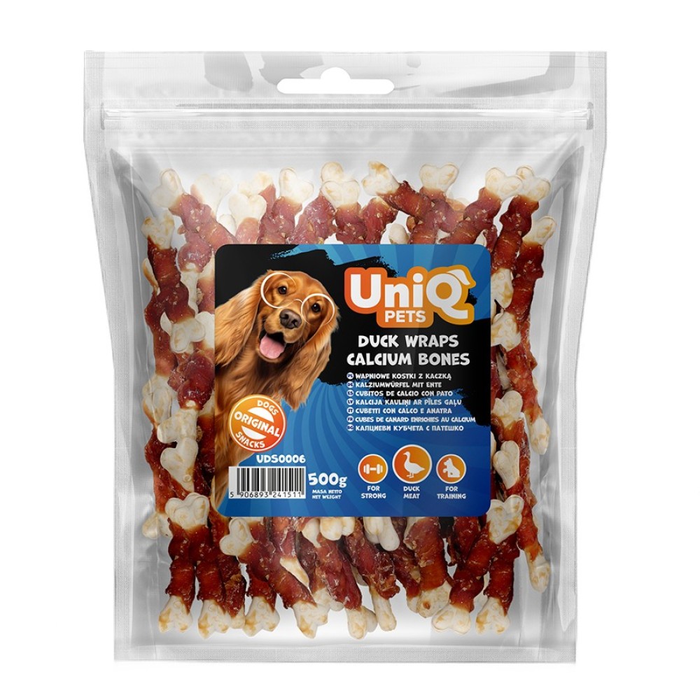 Uniq 500gr Λιχουδιά για Σκύλους Κόκκαλα Ασβεστούχα Τυλιγμένα με Πάπια Uniq 500gr Λιχουδιά για Σκύλους Κόκκαλα Ασβεστούχα Τυλιγμένα με Πάπια