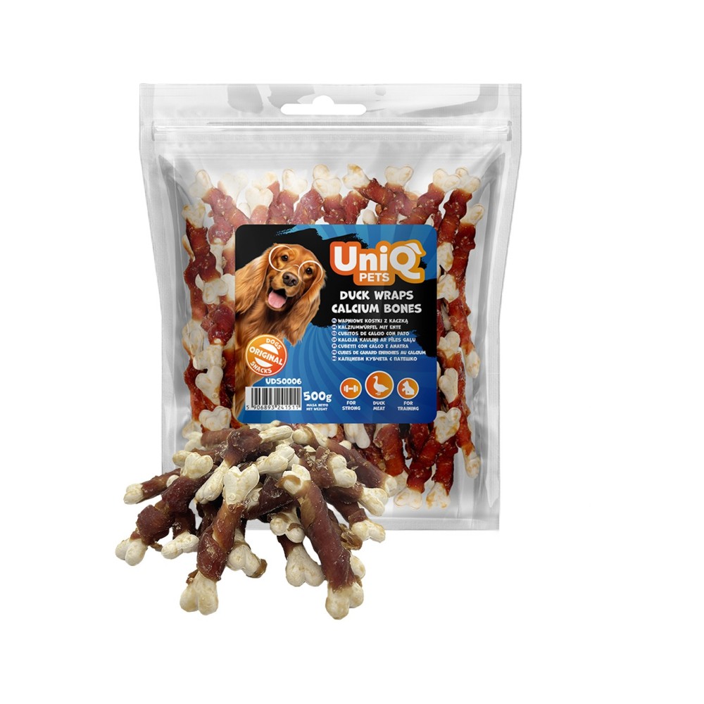 Uniq 500gr Λιχουδιά για Σκύλους Κόκκαλα Ασβεστούχα Τυλιγμένα με Πάπια Uniq 500gr Λιχουδιά για Σκύλους Κόκκαλα Ασβεστούχα Τυλιγμένα με Πάπια