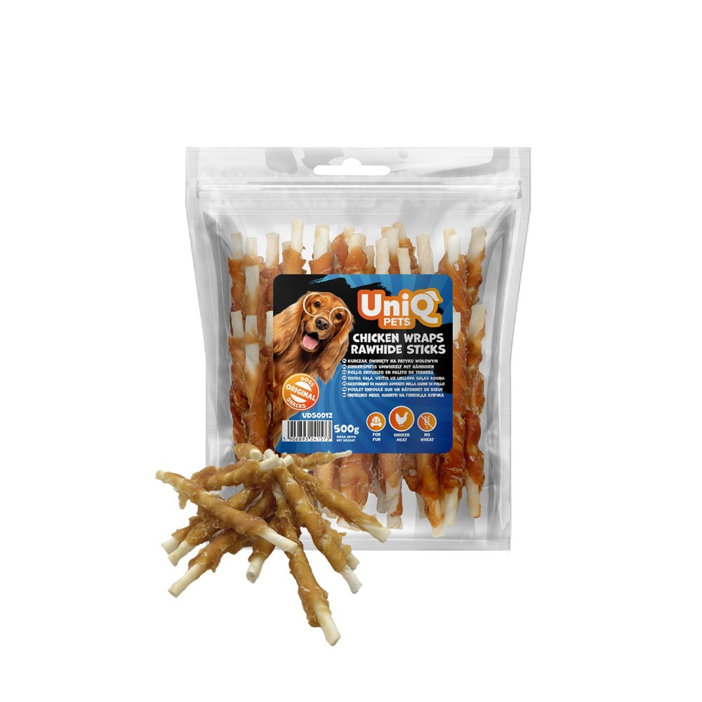 Uniq 500gr Λιχουδιά για Σκύλους Στικς από Δέρμα Τυλιγμένα με Κοτόπουλο Uniq 500gr Λιχουδιά για Σκύλους Στικς από Δέρμα Τυλιγμένα με Κοτόπουλο