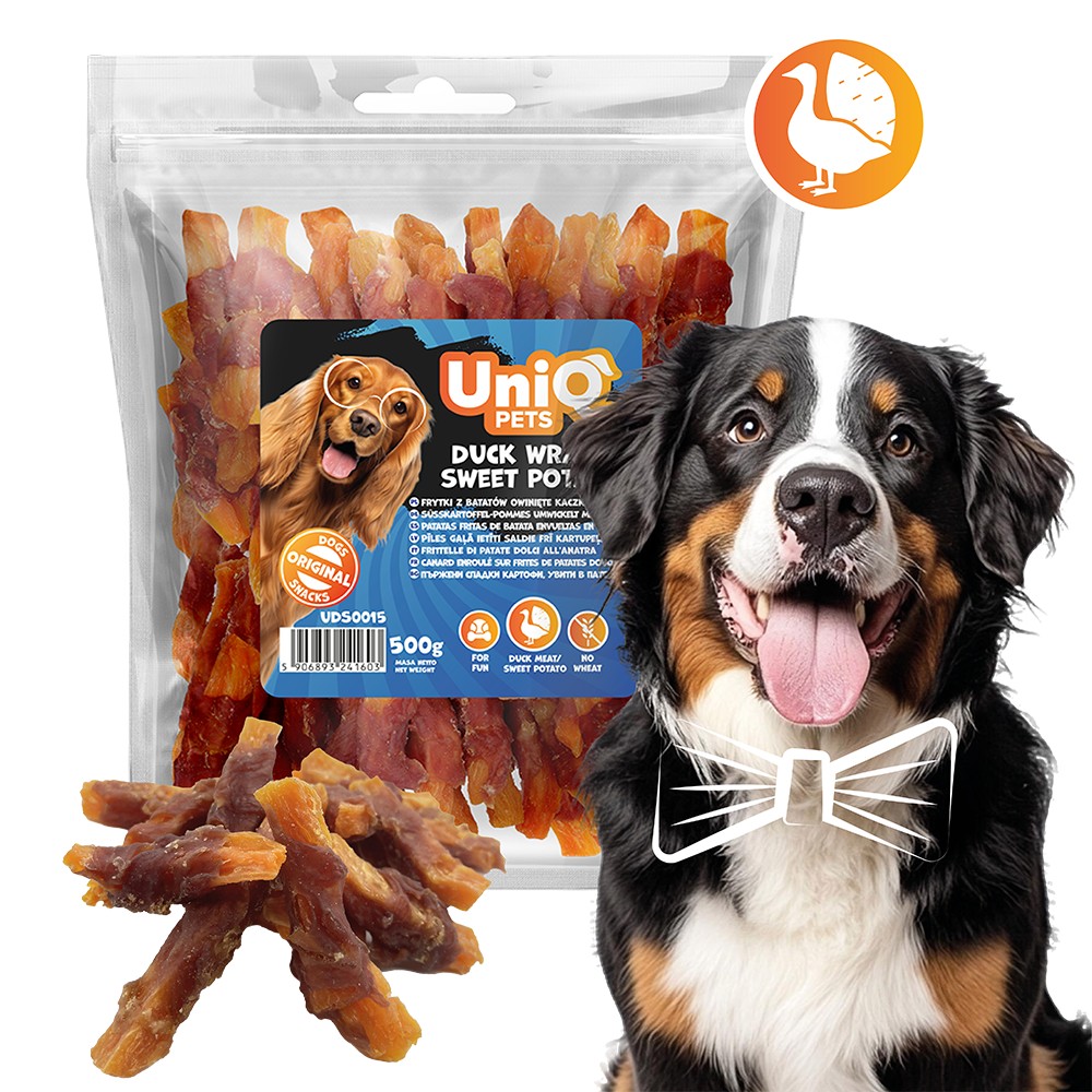 Uniq 500gr Λιχουδιά για Σκύλους Στικς Γλυκοπατάτας Τυλιγμένα με Πάπια Uniq 500gr Λιχουδιά για Σκύλους Στικς Γλυκοπατάτας Τυλιγμένα με Πάπια