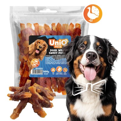Uniq 500gr Λιχουδιά για Σκύλους Στικς Γλυκοπατάτας Τυλιγμένα με Πάπια Uniq 500gr Λιχουδιά για Σκύλους Στικς Γλυκοπατάτας Τυλιγμένα με Πάπια
