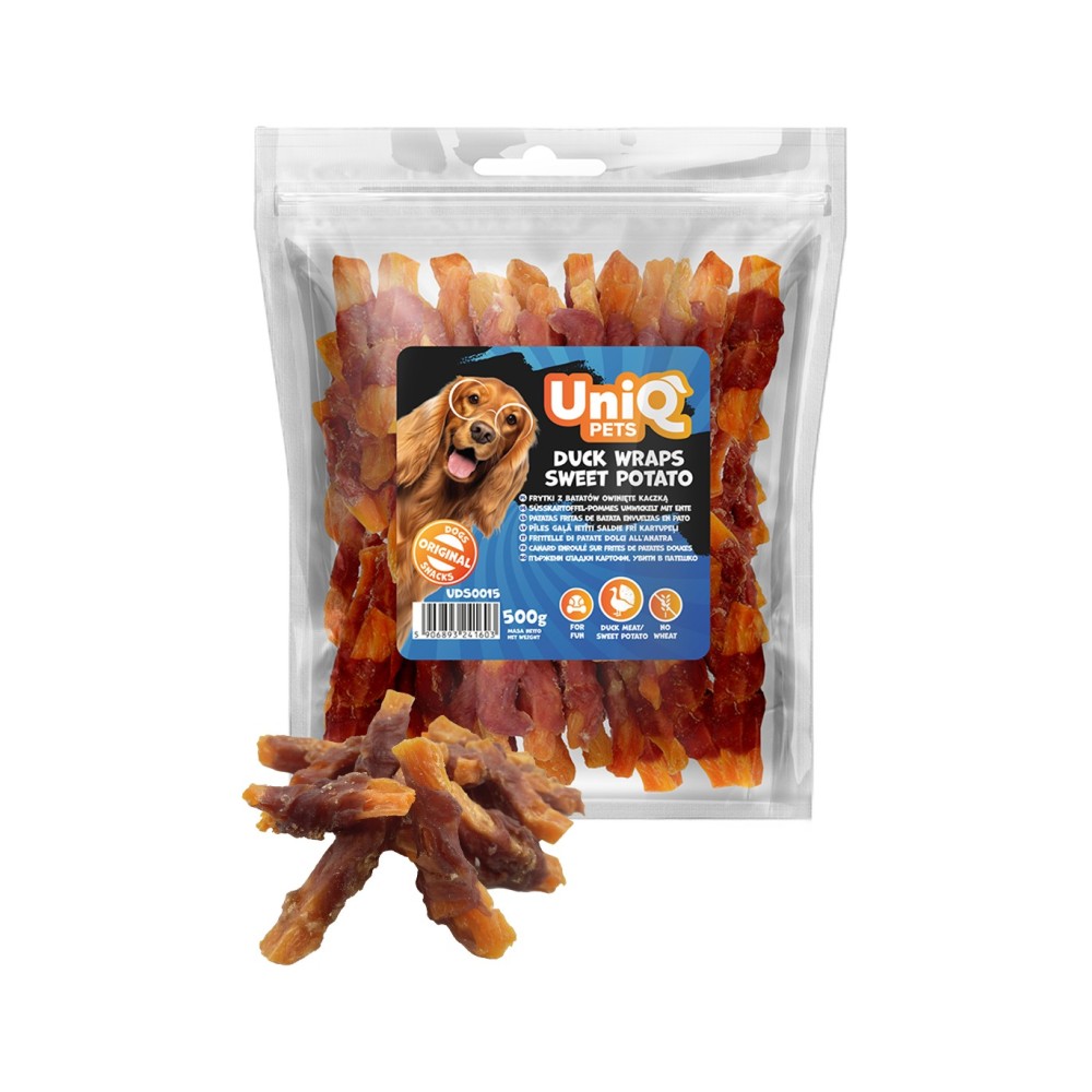 Uniq 500gr Λιχουδιά για Σκύλους Στικς Γλυκοπατάτας Τυλιγμένα με Πάπια Uniq 500gr Λιχουδιά για Σκύλους Στικς Γλυκοπατάτας Τυλιγμένα με Πάπια