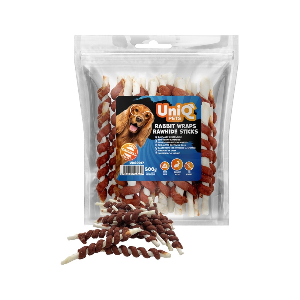 Uniq 500gr Λιχουδιά για Σκύλους Στικς από Δέρμα Τυλιγμένα με Κουνέλι Uniq 500gr Λιχουδιά για Σκύλους Στικς από Δέρμα Τυλιγμένα με Κουνέλι