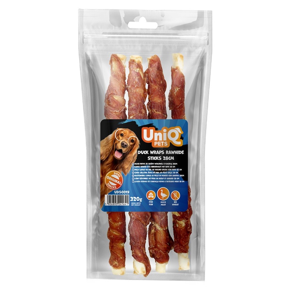 Uniq 320gr Λιχουδιά για Σκύλους Στικς από Δέρμα Τυλιγμένα με Πάπια 28εκ Uniq 320gr Λιχουδιά για Σκύλους Στικς από Δέρμα Τυλιγμένα με Πάπια 28εκ