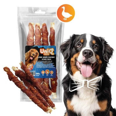 Uniq 320gr Λιχουδιά για Σκύλους Στικς από Δέρμα Τυλιγμένα με Πάπια 28εκ Uniq 320gr Λιχουδιά για Σκύλους Στικς από Δέρμα Τυλιγμένα με Πάπια 28εκ