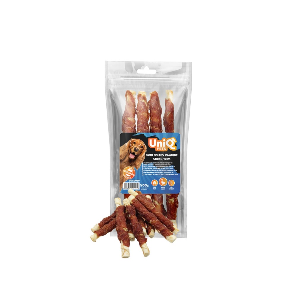 Uniq 500gr Λιχουδιά για Σκύλους Στικς από Δέρμα Τυλιγμένα με Πάπια 17εκ Uniq 500gr Λιχουδιά για Σκύλους Στικς από Δέρμα Τυλιγμένα με Πάπια 17εκ