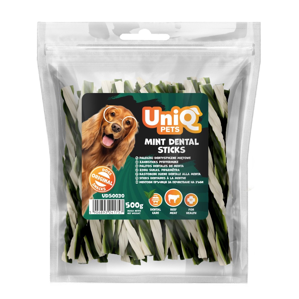 Uniq 500gr Λιχουδιά για Σκύλους Οδοντικά Στικς με Μέντα
