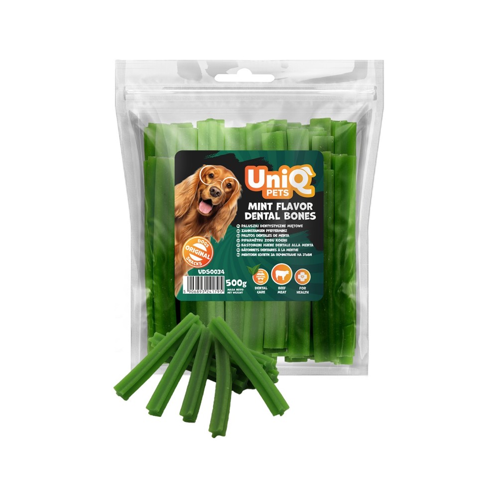Uniq 500gr Λιχουδιά για Σκύλους Οδοντικά Κόκκαλα με Γεύση Μέντας