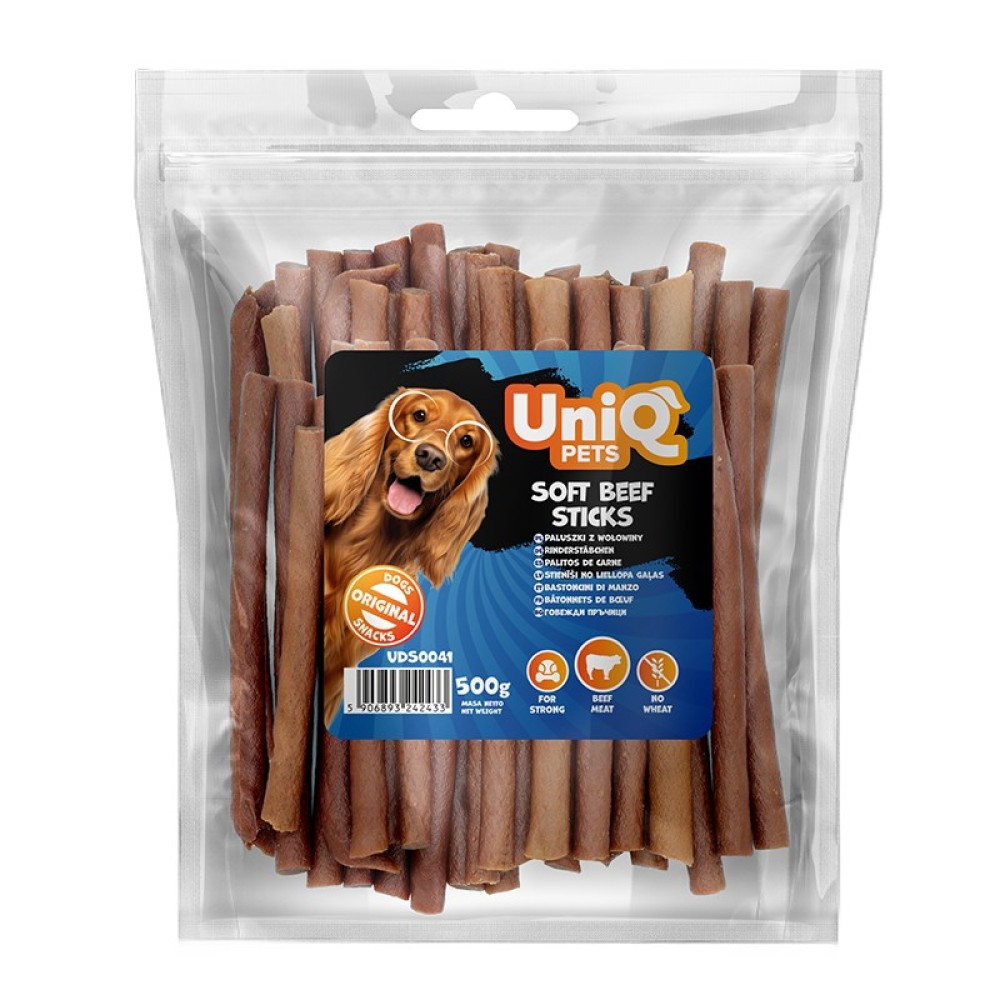 Uniq 500gr Λιχουδιά για Σκύλους Μαλακές Λωρίδες Μοσχάρι Uniq 500gr Λιχουδιά για Σκύλους Μαλακές Λωρίδες Μοσχάρι