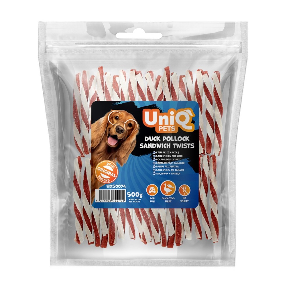 Uniq 500gr Λιχουδιά για Σκύλους Στριφτά Κομμάτια με Πάπια και Πόλοκ Uniq 500gr Λιχουδιά για Σκύλους Στριφτά Κομμάτια με Πάπια και Πόλοκ