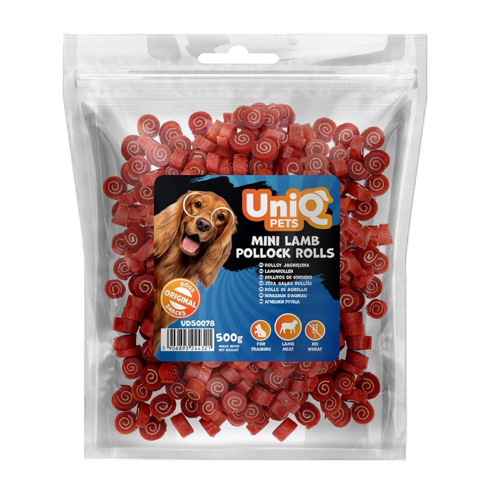 Uniq 500gr Λιχουδιά για Σκύλους Μίνι Ρολάκια με Αρνί και Πόλοκ Uniq 500gr Λιχουδιά για Σκύλους Μίνι Ρολάκια με Αρνί και Πόλοκ