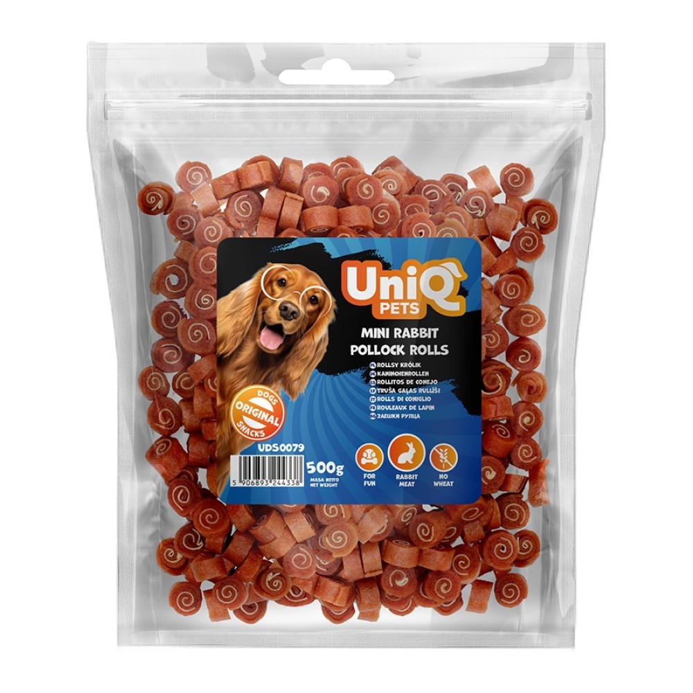 Uniq 500gr Λιχουδιά για Σκύλους Μίνι Ρολάκια με Κουνέλι και Πόλοκ Uniq 500gr Λιχουδιά για Σκύλους Μίνι Ρολάκια με Κουνέλι και Πόλοκ