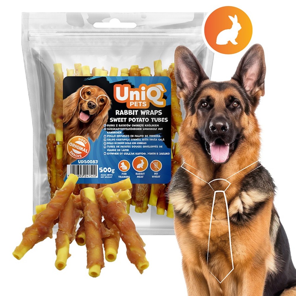Uniq 500gr Λιχουδιά για Σκύλους Σωλήνες Γλυκοπατάτας Τυλιγμένοι με Κουνέλι Uniq 500gr Λιχουδιά για Σκύλους Σωλήνες Γλυκοπατάτας Τυλιγμένοι με Κουνέλι
