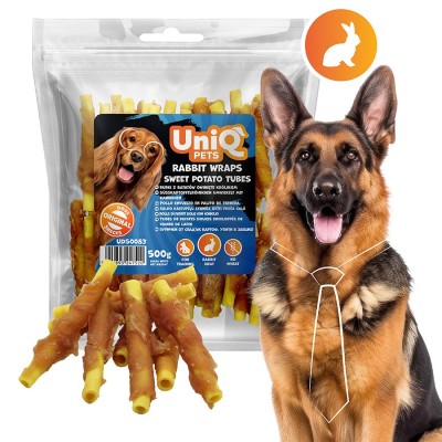 Uniq 500gr Λιχουδιά για Σκύλους Σωλήνες Γλυκοπατάτας Τυλιγμένοι με Κουνέλι Uniq 500gr Λιχουδιά για Σκύλους Σωλήνες Γλυκοπατάτας Τυλιγμένοι με Κουνέλι