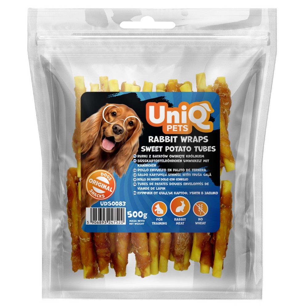 Uniq 500gr Λιχουδιά για Σκύλους Σωλήνες Γλυκοπατάτας Τυλιγμένοι με Κουνέλι Uniq 500gr Λιχουδιά για Σκύλους Σωλήνες Γλυκοπατάτας Τυλιγμένοι με Κουνέλι