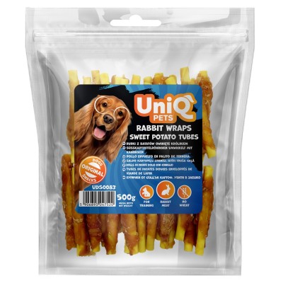 Uniq 500gr Λιχουδιά για Σκύλους Σωλήνες Γλυκοπατάτας Τυλιγμένοι με Κουνέλι Uniq 500gr Λιχουδιά για Σκύλους Σωλήνες Γλυκοπατάτας Τυλιγμένοι με Κουνέλι