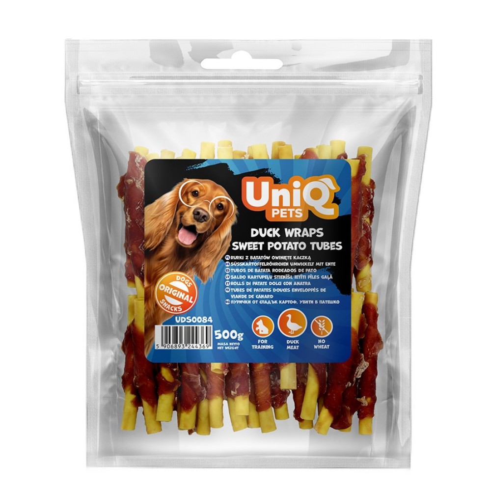 Uniq 500gr Λιχουδιά για Σκύλους Σωλήνες Γλυκοπατάτας Τυλιγμένοι με Πάπια Uniq 500gr Λιχουδιά για Σκύλους Σωλήνες Γλυκοπατάτας Τυλιγμένοι με Πάπια