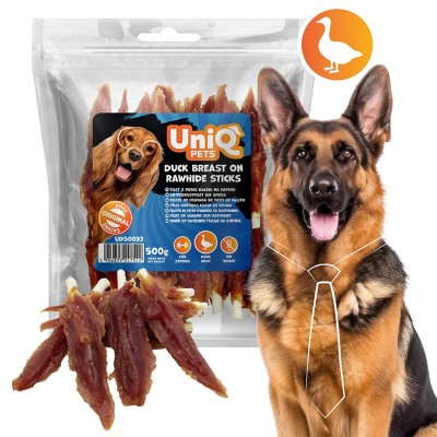 Uniq 500gr Λιχουδιά για Σκύλους Στικς από Δέρμα Τυλιγμένα με Στήθος Πάπιας Uniq 500gr Λιχουδιά για Σκύλους Στικς από Δέρμα Τυλιγμένα με Στήθος Πάπιας
