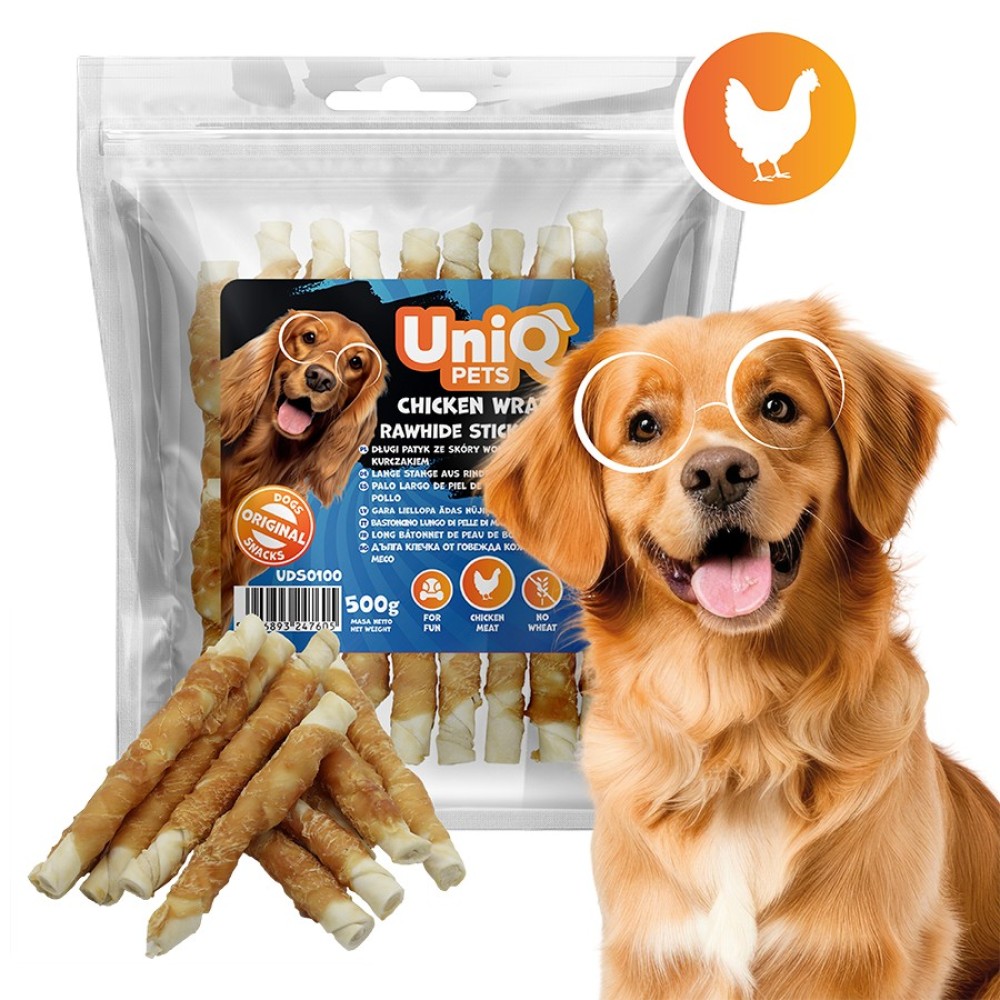 Uniq 500gr Λιχουδιά για Σκύλους Στικς από Δέρμα Κοτόπουλου Τυλιγμένα με Κοτόπουλο Uniq 500gr Λιχουδιά για Σκύλους Στικς από Δέρμα Κοτόπουλου Τυλιγμένα με Κοτόπουλο