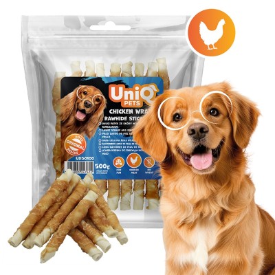 Uniq 500gr Λιχουδιά για Σκύλους Στικς από Δέρμα Κοτόπουλου Τυλιγμένα με Κοτόπουλο Uniq 500gr Λιχουδιά για Σκύλους Στικς από Δέρμα Κοτόπουλου Τυλιγμένα με Κοτόπουλο