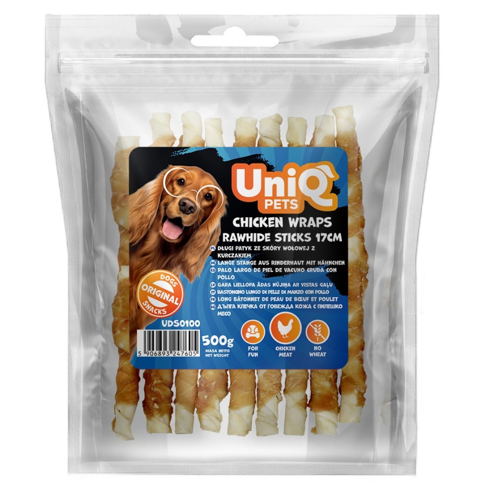 Uniq 500gr Λιχουδιά για Σκύλους Στικς από Δέρμα Κοτόπουλου Τυλιγμένα με Κοτόπουλο Uniq 500gr Λιχουδιά για Σκύλους Στικς από Δέρμα Κοτόπουλου Τυλιγμένα με Κοτόπουλο