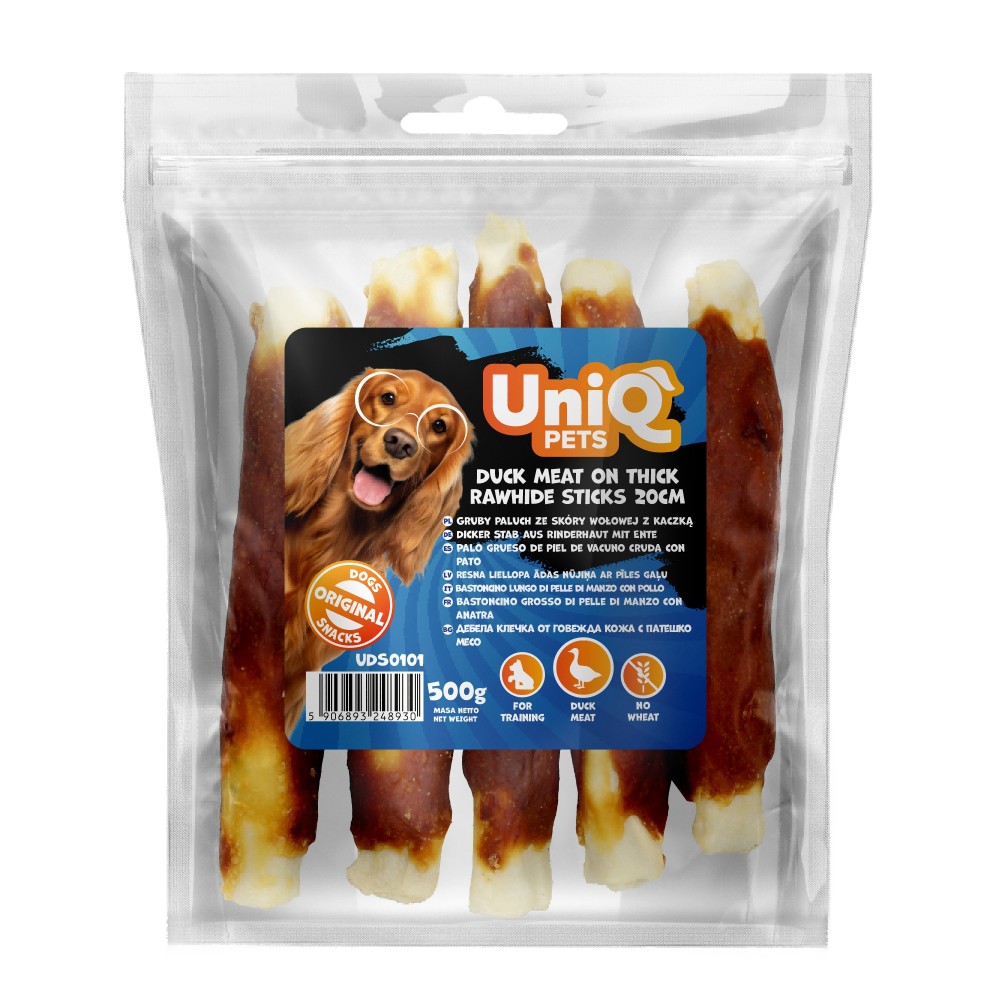 Uniq 500gr Λιχουδιά για Σκύλους Στικς από Χοντρό Δέρμα Τυλιγμένα με Πάπια Uniq 500gr Λιχουδιά για Σκύλους Στικς από Χοντρό Δέρμα Τυλιγμένα με Πάπια
