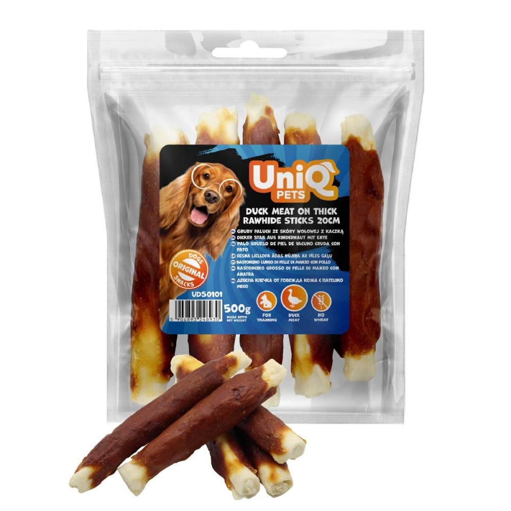 Uniq 500gr Λιχουδιά για Σκύλους Στικς από Χοντρό Δέρμα Τυλιγμένα με Πάπια Uniq 500gr Λιχουδιά για Σκύλους Στικς από Χοντρό Δέρμα Τυλιγμένα με Πάπια