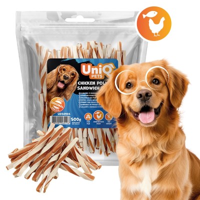 Uniq 500gr Λιχουδιά για Σκύλους Στριφτά Κομμάτια με Κοτόπουλο και Πόλλοκ Uniq 500gr Λιχουδιά για Σκύλους Στριφτά Κομμάτια με Κοτόπουλο και Πόλλοκ