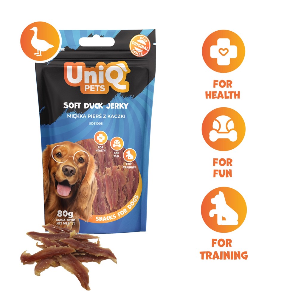 Uniq 80gr Λιχουδιά για Σκύλους Μαλακά Κομμάτια Πάπιας