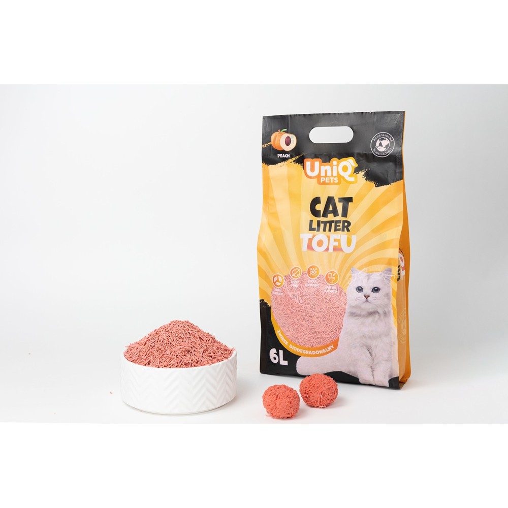 Uniq Βιοδιασπώμενο τόφου 6Lt Άμμος Γάτας PEACH Uniq Βιοδιασπώμενο τόφου 6Lt Άμμος Γάτας PEACH